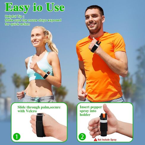 2PCS Mace Pepper Spray Holder Adjustable Reflective Defense Spray Wristband in Kuwait