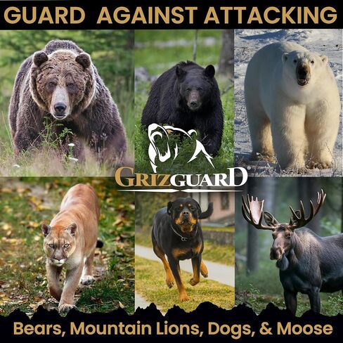 Griz Guard 260GG Bear, Mountain Lion, Coyote, Canine Dog, & Moose Deterrent 40 ft Fog Pepper Spray Self Defense Deterrent with Holster for Camping, Hiking, Fishing, Powerful Protection, 9.2 oz in Saudi Arabia