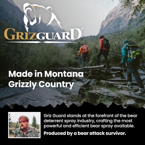 Griz Guard 260GG Bear, Mountain Lion, Coyote, Canine Dog, & Moose Deterrent 40 ft Fog Pepper Spray Self Defense Deterrent with Holster for Camping, Hiking, Fishing, Powerful Protection, 9.2 oz in Saudi Arabia