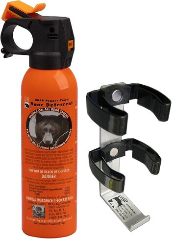 UDAP Pepper Power Bear Spray Self Defense Deterrent and Geta-Grip Bike Mount, Powerful Blast Pattern, 30 ft Fog Barrier, 12GM, 7.9 oz in Saudi Arabia