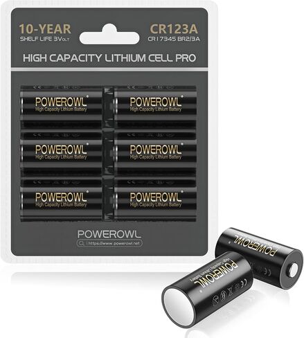 POWEROWL CR123A 3V Lithium Battery 6 Count, High Capacity 123 Batteries, Long-Lasting Power in Saudi Arabia