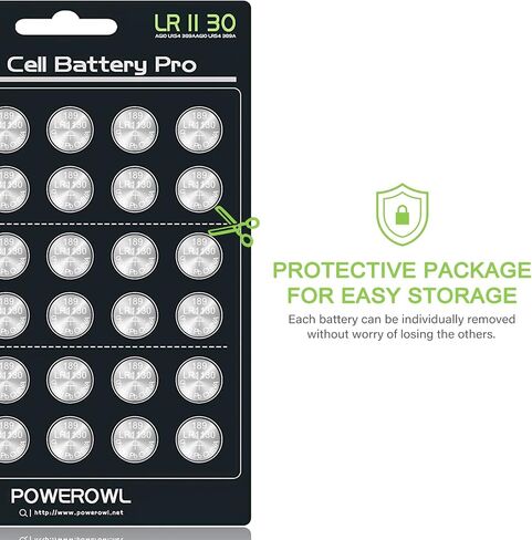 POWEROWL High Capacity LR1130 AG10 Batteries 30 Pack, SG10 389 189 Premium Alkaline Battery 1.5V Button Coin Cell Batteries in Saudi Arabia
