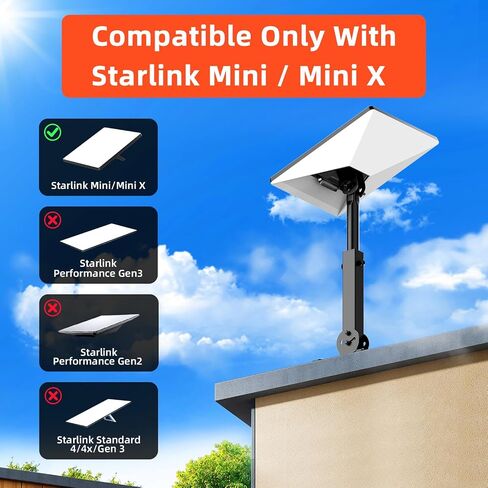 Starlink Mount for Starlink Mini/Mini X, Adjustable Wall/Roof Mounting Kit in Saudi Arabia