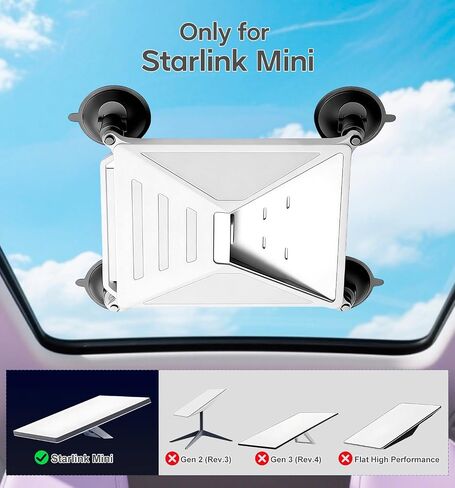 Suction Cup Mount for Car Compatible with Starlink Mini, White in Saudi Arabia