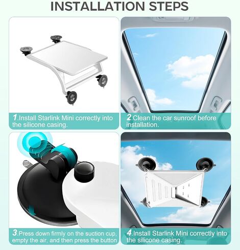 Suction Cup Mount for Car Compatible with Starlink Mini, White in Saudi Arabia