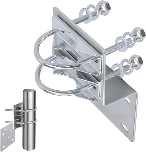 2 Pcs Antenna Mount Bracket, Pole Mounting Bracket, Heavy Duty Antenna Pole Mount, Outdoor Antenna Pole Mast Mount Bracket with Double U Bolt Clamp V Jaw Bracket Not Include Pole in Saudi Arabia