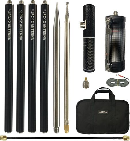 JPC-12 HF Antenna for Ham Radio | 7MHz-50MHz 8-Band Vertical Antenna | Slide Regulator for Easy SWR Tuning | Lightweight & Portable | Ideal for POTA/SOTA in Saudi Arabia