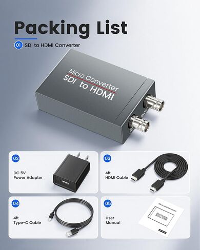 SDI to HDMI Converter with SDI Loop Out Includes 4ft HDMI Cable in Saudi Arabia