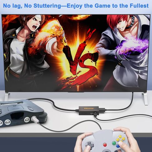 N64 to HDMI Adapter, N64 HDMI, HDMI Converter for N64/Game Cube/SNES/SFC Support 16:9/4:3 Conversion with Link Cable and USB Cable in Saudi Arabia