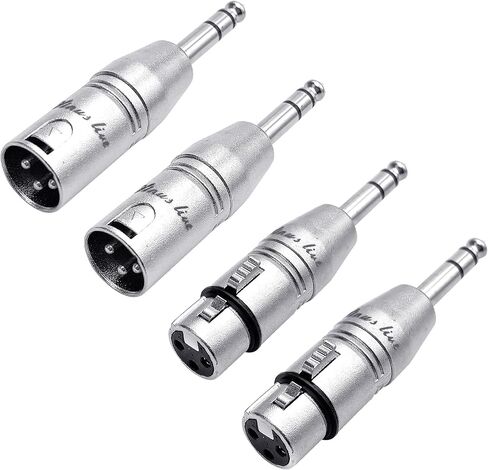 SINUS LIVE 4 عبوات من الذهب الحقيقي عيار 24 قيراط XLR أنثى ذكر إلى 1/4 بوصة محول TRS، XLR متوازن إلى ربع بوصة in Kuwait