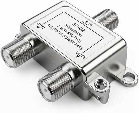 Coaxial Cable Splitter 2 Way, MoCA Coaxial Cable Splitter, 5-2400MHz RG6 Compatible Coax Cable Splitter for Satellite TV/Cable TV/MoCA Internet, CATV Antenna System in Saudi Arabia