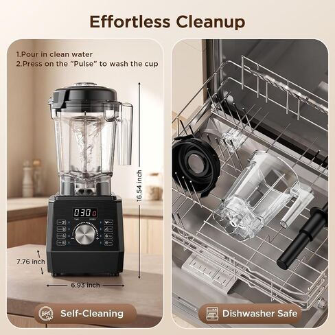 1800W Countertop Blenders for Kitchen, Blender for Smoothie with 70 oz BPA-Free Pitcher, 25000 RPM Smoothie Blender with 6 Presets, Multiple Speeds, Time Setting, Pulse for Milkshakes,Ice Crushing in Saudi Arabia