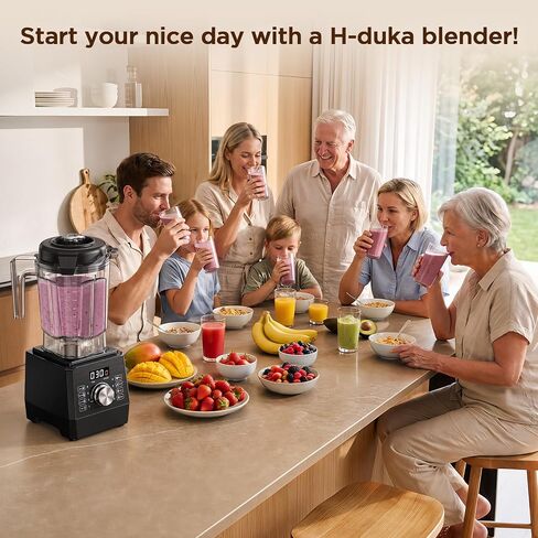 1800W Countertop Blenders for Kitchen, Blender for Smoothie with 70 oz BPA-Free Pitcher, 25000 RPM Smoothie Blender with 6 Presets, Multiple Speeds, Time Setting, Pulse for Milkshakes,Ice Crushing in Saudi Arabia