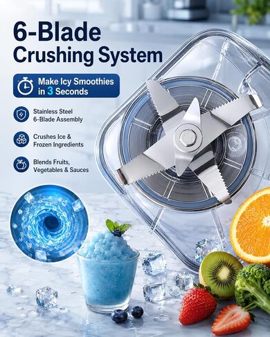 Commercial Blender with Quiet Shield, 2200W Heavy Duty Professional Blender, Soundproof Enclosure, Self-Cleaning Countertop Blender with 2L BPA-Free Pitcher, Ice Crush Smoothie & Shake Maker in Saudi Arabia