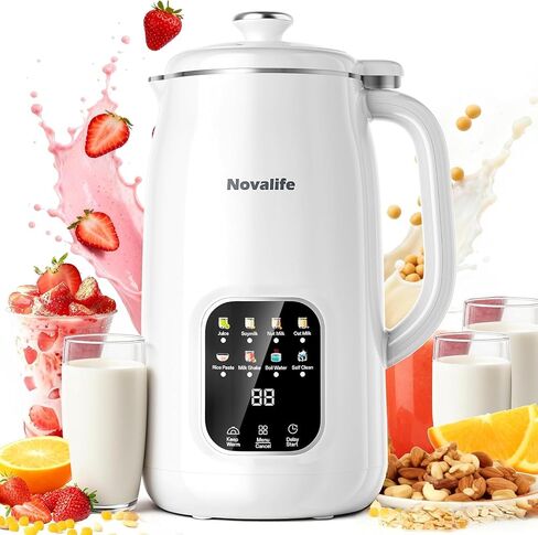 8 in 1 Nut Milk Maker Machine, 40oz Soy Milk Maker Blender, Homemade Soy Milk, Oat Milk, Almond Milk, Juice, Plant Based and Non Dairy Beverages, 12H Delay Start | Keep Warm | Self Cleaning, White in Saudi Arabia