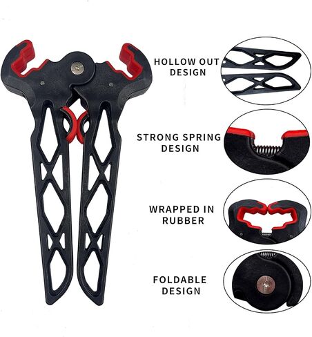 Archery Bow Stand Folding Compound Bow Stands Bow Jack Limbs Clamp Kickstand Ground Holder for Outdoor Hunting Shooting Accessories (Standard) in Saudi Arabia