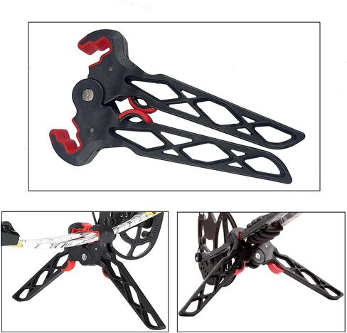 Archery Bow Stand Folding Compound Bow Stands Bow Jack Limbs Clamp Kickstand Ground Holder for Outdoor Hunting Shooting Accessories (Standard) in Saudi Arabia