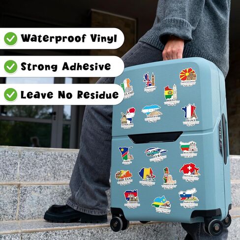 200PCS Country Flag Stickers, World Travel Stickers for Luggage in Saudi Arabia