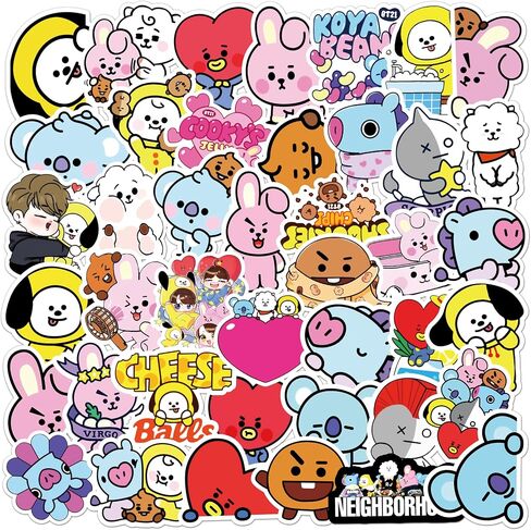 Cute Cartoon Vinyl Waterproof Stickers for Kids 50pcs Cartoon Stickers for Water Bottle, Laptop,Bumper,Skateboard,Water Bottles,Computer,Phone,Sticker for Kids Teens Adult in Saudi Arabia
