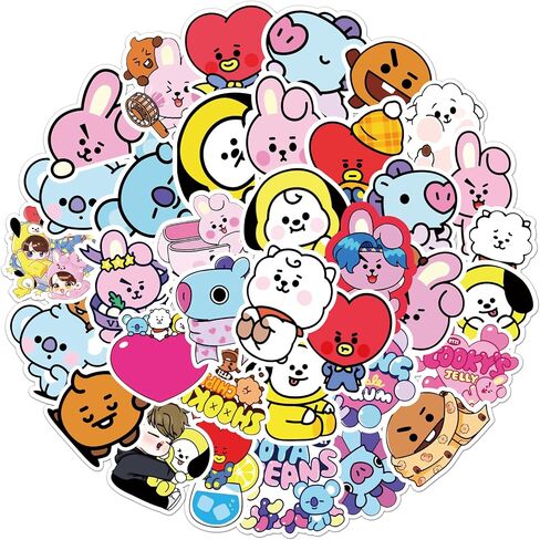 Cute Cartoon Vinyl Waterproof Stickers for Kids 50pcs Cartoon Stickers for Water Bottle, Laptop,Bumper,Skateboard,Water Bottles,Computer,Phone,Sticker for Kids Teens Adult in Saudi Arabia