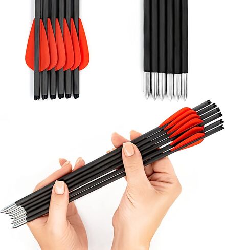 BALLISTA 12.8 in Carbon Mini Crossbow Bolts, 6 Pack, 140 Grain Steel Tips in Saudi Arabia