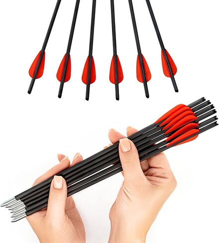 BALLISTA 12.8 in Carbon Mini Crossbow Bolts, 6 Pack, 140 Grain Steel Tips in Saudi Arabia