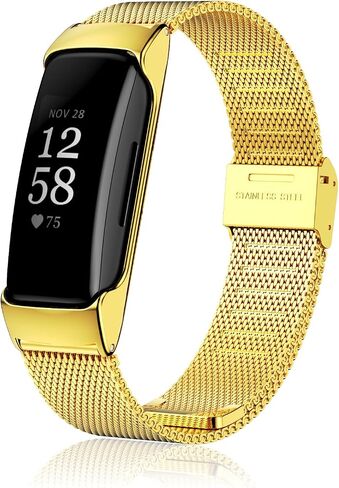 Strap for Fitbit Inspire 2, Stainless Steel Metal Band Replacement Wristbands Waterproof Bracelet Accessories for Inspire 2 Women Men in Kuwait