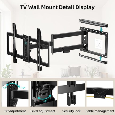 HCMOUNTING Outdoor Weatherproof Full Motion TV Wall Mount for 26–65" Flat & Curved TVs in Kuwait