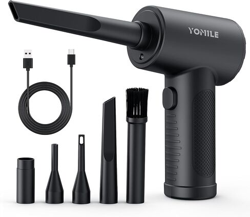 Compressed air Duster, Yomile 2 in 1 120000RPM Cordless Air Duster with 7600mAh Battery Dust Blower for Keyboard Cleaner,Rechargeable Air Blower in Kuwait