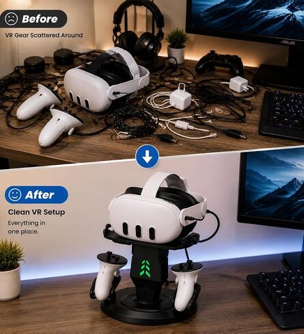 VR Charging Dock for Meta Quest 3, Quest 3S, Quest 2, VR Accessories in Saudi Arabia