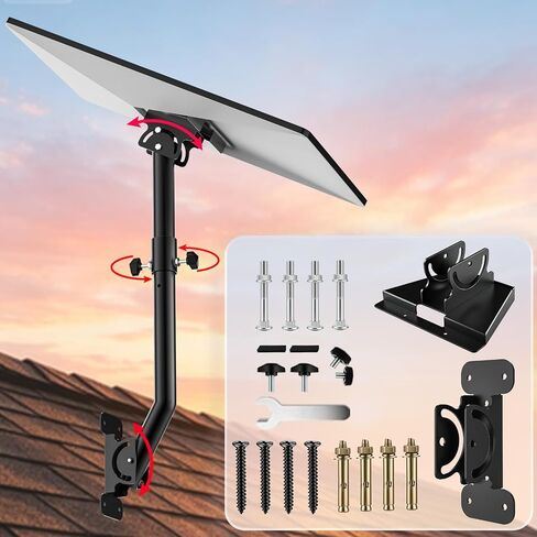 Standard Mount for Starlink 4/4X/Gen 3, 25 Inches Adjustable Roof Mount for Starlink Gen 3, 360° Rotate Wall Mount for Starlink Gen 4 Mounting Kit with Extend Pole Mount, Rustproof, Weatherproof in Saudi Arabia