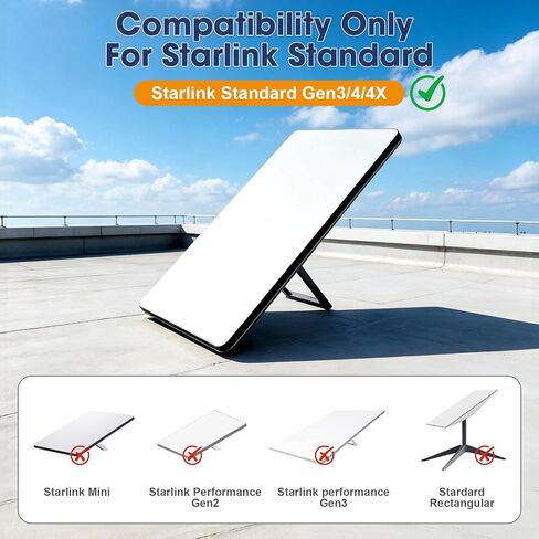Standard Mount for Starlink 4/4X/Gen 3, 25 Inches Adjustable Roof Mount for Starlink Gen 3, 360° Rotate Wall Mount for Starlink Gen 4 Mounting Kit with Extend Pole Mount, Rustproof, Weatherproof in Saudi Arabia