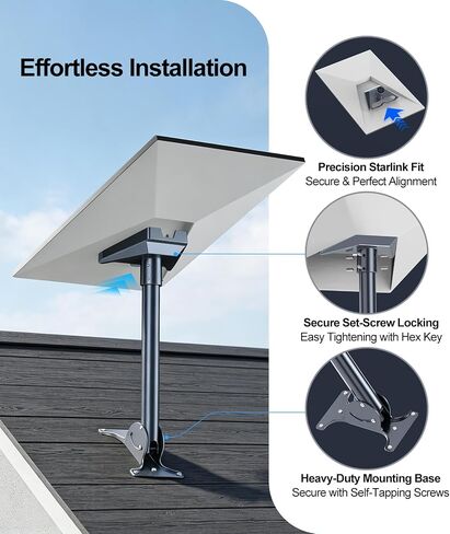 PandaShield Starlink Straight Pole Mount for Standard Gen 3/V4 Dish in Saudi Arabia