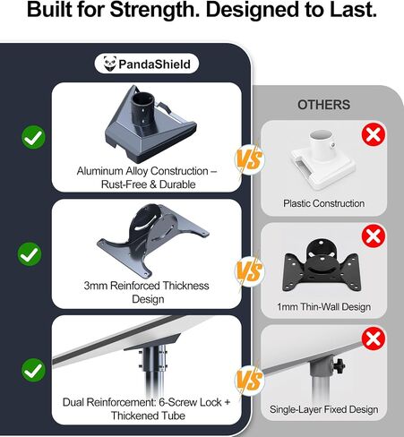 PandaShield Starlink Straight Pole Mount for Standard Gen 3/V4 Dish in Saudi Arabia