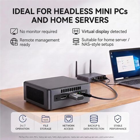 DP-4K60HZ DisplayPort Headless Ghost Display Emulator for PC DP displayport Dummy Plug-fit Headless 1080@120Hz-3840x2160@60hz FHD-Display Port Dummy Plug (DP-4K-60Hz-3P) in Saudi Arabia