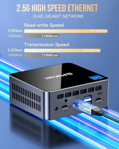 GMKtec Mini PC Intel Core i7-1185G7 (up to 4.8 GHz) 16GB DDR4 512GB SSD Desktop Mini Computers WiFi 6, BT 5.2/ DP, HDMI/RJ45 2.5G/USB4.0 in Kuwait