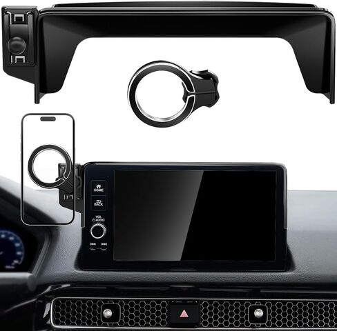 pop-tech Magnetic Phone Holder for Honda Civic 11th Gen 2022 2023 2024 2025 2026, 360° Car Screen Phone Mount Made for Civic Hatchback Sedan Touchscreen, Compatible with Magsafe iPhone Accessories in Saudi Arabia