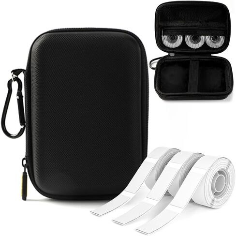 Phomemo D30 D35 Label Marker Green Case with 6 Rolls of Color Combo Set Label Tapes, Waterproof Storage Bag with Black on White Clear Starry Sky Label Tapes, Sticker Thermal Paper Self-Adhesive in Saudi Arabia