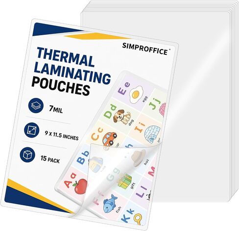 30 Pack 7 Mil Thermal Laminating Pouches, 9 x 11.5 in in Saudi Arabia