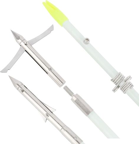 AMEYXGS 3/6pcs Archery Bowfishing Arrows Luminous or White Fiberglass Arrow Shaft with Broadheads and Safty Slides for Compound Bow and Recurve Bow Fishing Huntings in Saudi Arabia