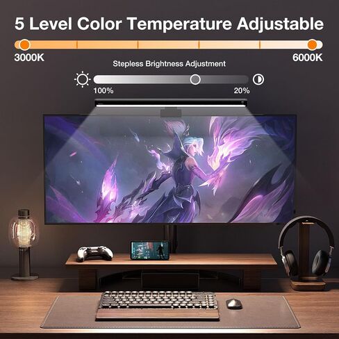 LED Screen Light Bar, Stepless Dimming Monitor Lamp for Desk Office Home Game, No Screen Glare/Touch Control/Space Saving/USB Powered in Saudi Arabia