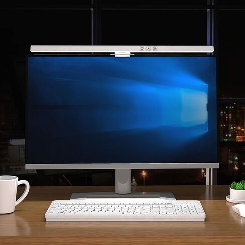 Pomya LED Computer Monitor Lamp, Computer Monitor Light Bar 3 Color Temperature ABS for Home (White) in Saudi Arabia