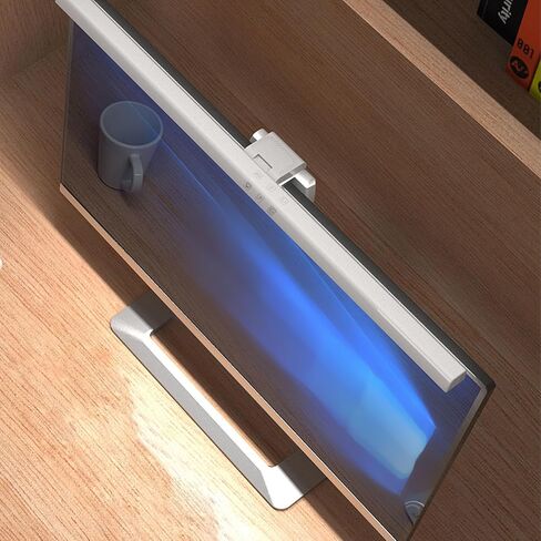 Pomya LED Computer Monitor Lamp, Computer Monitor Light Bar 3 Color Temperature ABS for Home (White) in Saudi Arabia