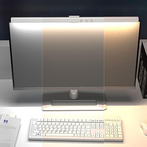 Pomya LED Computer Monitor Lamp, Computer Monitor Light Bar 3 Color Temperature ABS for Home (White) in Saudi Arabia