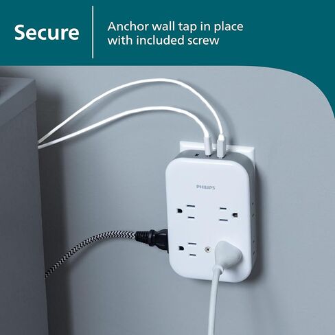 Philips All-in-One Surge Tap with USB, 4 Grounded & 4 Polarized Outlets in Saudi Arabia