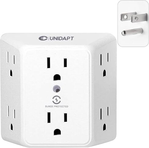 Unidapt Multi Plug 6 Outlet Extender, Surge Protector 900J, 2 Pack in Kuwait
