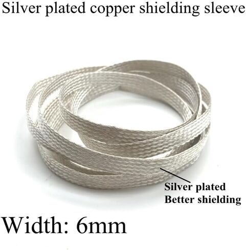 1Meter Silver Plated Braided Sleeve 6 mm Metal Sheath Interference Screening Audio Wire Wrap Signal Cable Shielding in Saudi Arabia
