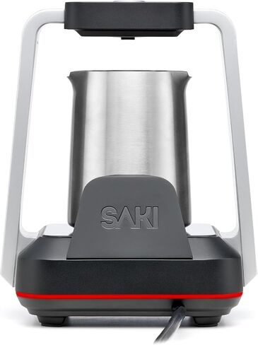SAKI Turkish Coffee Maker, Electric with Open Form Design, SandBrew Technology, Peak Foam Detection, 100% Plastic-Free Stainless Steel, Dishwasher Safe, 1-5 Cup, 120V - Black in Saudi Arabia