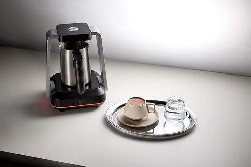 SAKI Turkish Coffee Maker, Electric with Open Form Design, SandBrew Technology, Peak Foam Detection, 100% Plastic-Free Stainless Steel, Dishwasher Safe, 1-5 Cup, 120V - Black in Saudi Arabia