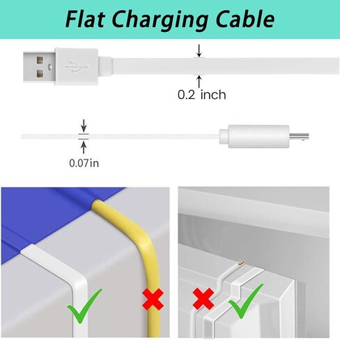 2Pack 25FT/7.5m Power Extension Cable Compatible with Simplisafe,Kasa Camera,Ring Indoor Cam(2nd Gen),Roku,PS4 Controller,VTech,Babysense,Long Flat USB to Micro USB Charging Cord (Not Type-C) in Saudi Arabia
